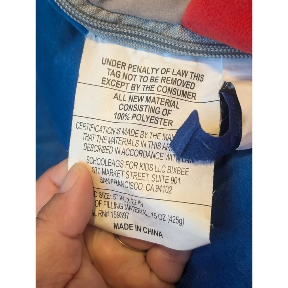 Bixbee Rocket Ship Sleeping Bag -‎ Zipper Close - So Soft - Red, White &Blue